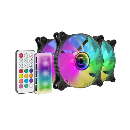 Mars, Gaming Mf-3Dkit, 3X12Cm Infinite Mirror Fan, 10C Argb Control Box, Rf Remote & Mb Control, Available in Different Colors