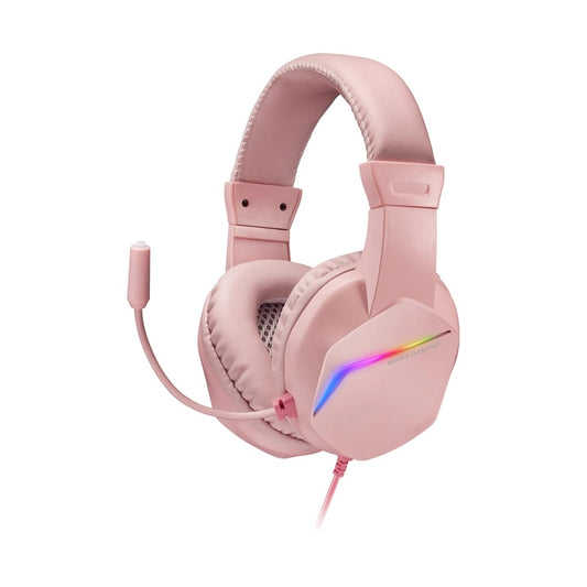 Mars, Gaming Mh122 Frgb Headphones+Mic, Hifi, Noise Cancel, Universal Compatibility, Pink
