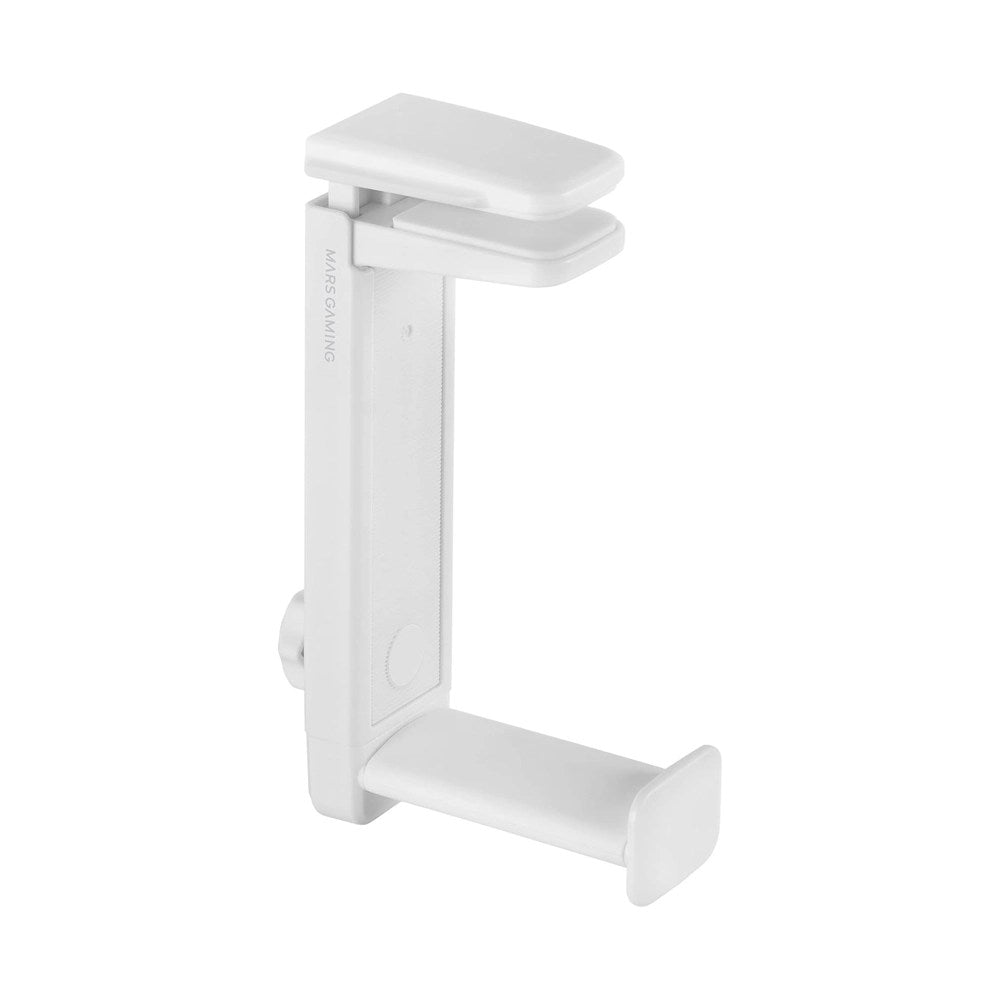 Mars, Gaming Mhh2 2In1 Headset Holder+Stand, 360?, Hook Design, Rubber Pads, White