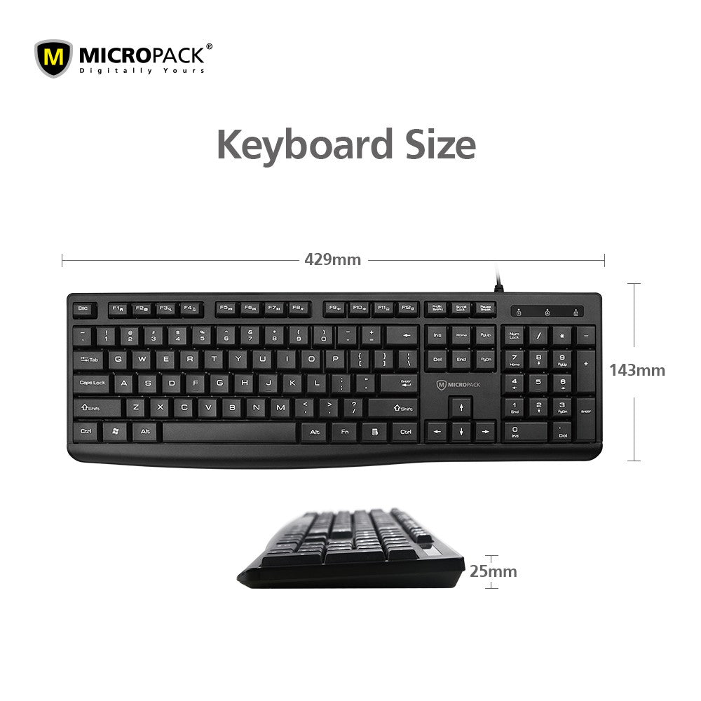 Micropack, K-206 Compact Wired Keyboard