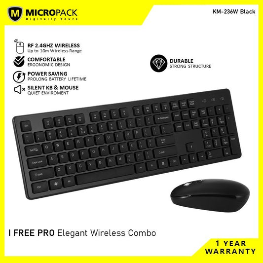Micropack, Km-236W Ifree Pro Elegant Wireless Combo Keyboard & Mouse