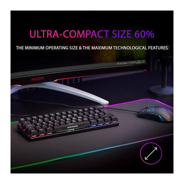Mars, Gaming Mk60 Mechanical 60% Keyboard, Frgb Chroma, Anti-Dust Red, Us, Available in Different Colors