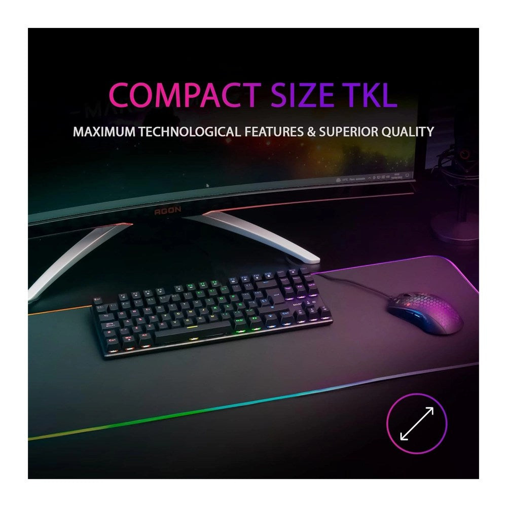 Mars, Gaming Mk80 Mechanical Tkl Keyboard, Frgb Chroma, Anti-Dust Red, Us, Available in Different Colors