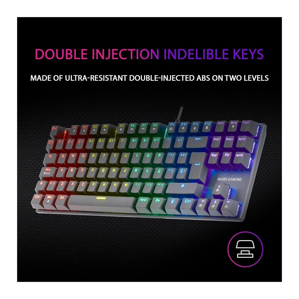 Mars, Gaming Mk80 Mechanical Tkl Keyboard, Frgb Chroma, Anti-Dust Red, Us, Available in Different Colors