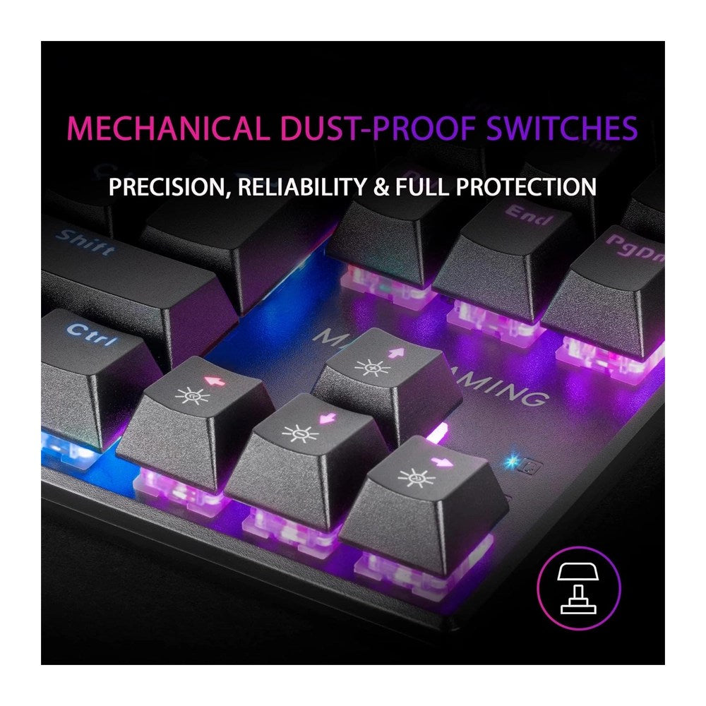 Mars, Gaming Mk80 Mechanical Tkl Keyboard, Frgb Chroma, Anti-Dust Red, Us, Available in Different Colors