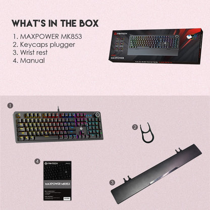 Fantech, Mk853 Maxpower Rgb Mechanical Gaming Keyboard (White Space Edition)