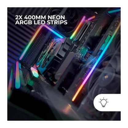 Mars, Gaming Mlt-Two, 2X 400Mm Neon Rgb Led Strip Kit, 5V 3 Pin, Argb Hub And Mb Compatible