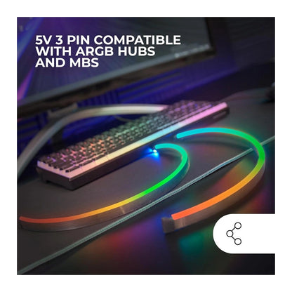 Mars, Gaming Mlt-Two, 2X 400Mm Neon Rgb Led Strip Kit, 5V 3 Pin, Argb Hub And Mb Compatible