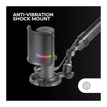 Mars, Gaming Mmic-Xt Ultra-High Def Argb Microphone,?192Khz 24Bit, Arm, Antivib+ Metal Filter, Usb, Black