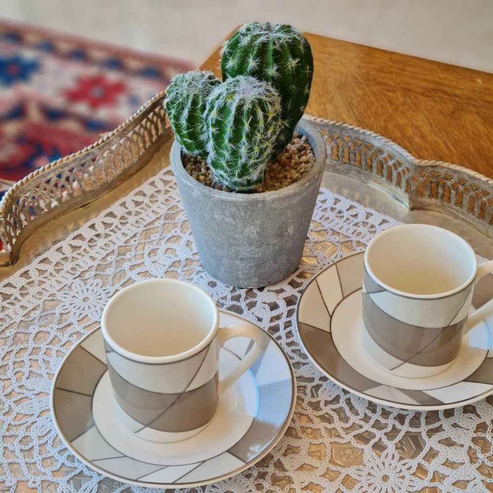 La Perla, New Bone China Coffee 6 Cups 90Cc With Saucers In Gift Box