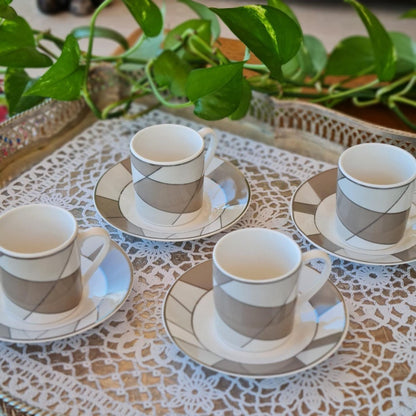 La Perla, New Bone China Coffee 6 Cups 90Cc With Saucers In Gift Box