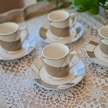 La Perla, New Bone China Coffee 6 Cups 90Cc With Saucers In Gift Box