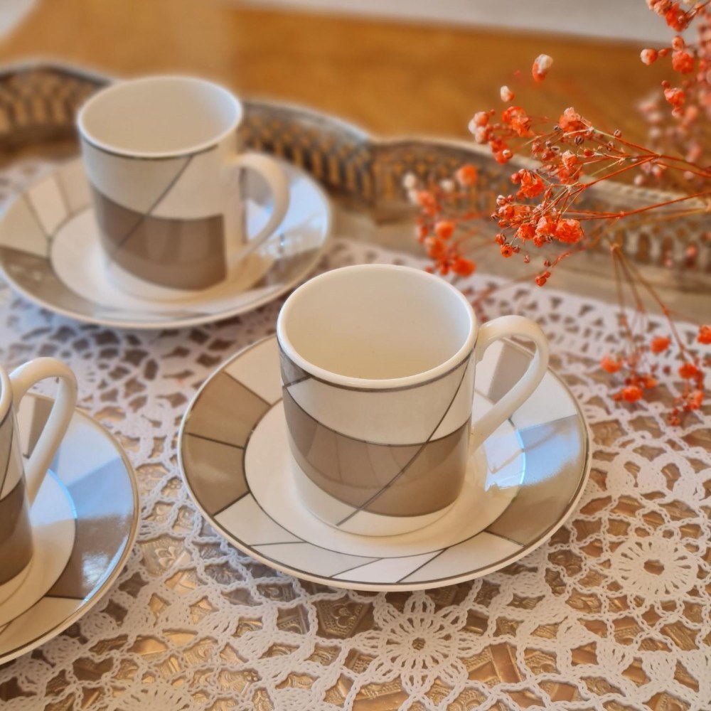 La Perla, New Bone China Coffee 6 Cups 90Cc With Saucers In Gift Box
