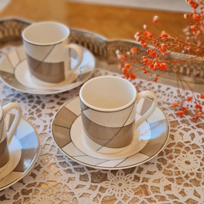 La Perla, New Bone China Coffee 6 Cups 90Cc With Saucers In Gift Box