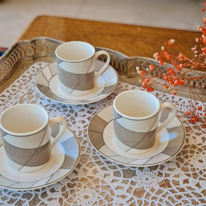 La Perla, New Bone China Coffee 6 Cups 90Cc With Saucers In Gift Box