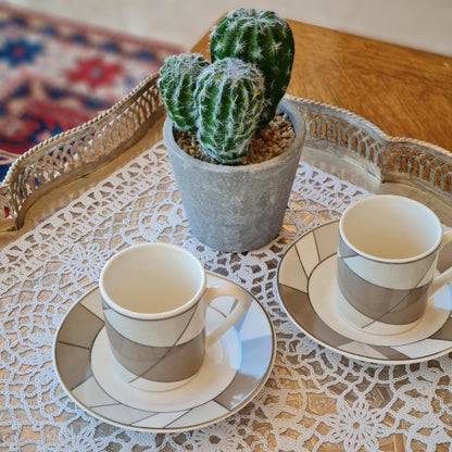 La Perla, New Bone China Coffee 6 Cups 90Cc With Saucers In Gift Box