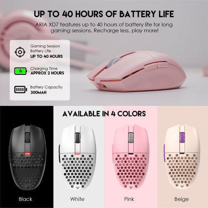Fantech, Xd7 Aria Go, 3 Mode Connection Wired, Bluettoth & Wireless, 26000Dpi, Ultra Light Weight, Built-In Rechargeable Battery, Pro Gaming Mouse
