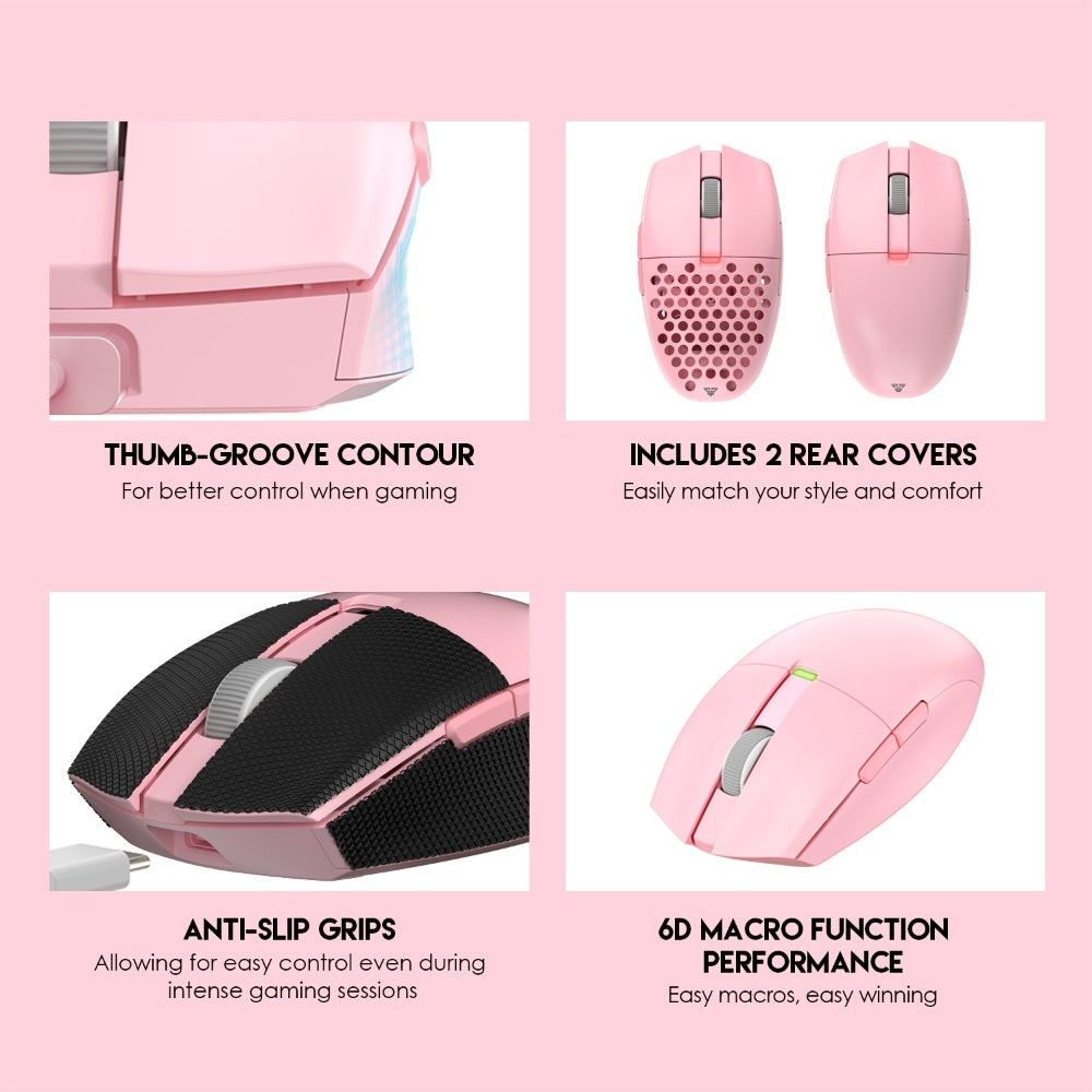 Fantech, Xd7 Aria Go, 3 Mode Connection Wired, Bluettoth & Wireless, 26000Dpi, Ultra Light Weight, Built-In Rechargeable Battery, Pro Gaming Mouse