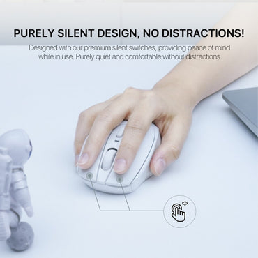 Fantech, W191S Go: Dual Mode Bluetooth & Wireless Mouse, Silent Click, Can Connect To 2 Devices Simultaneously