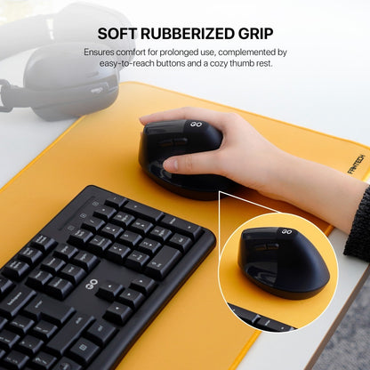 Fantech, W195R Go Comfy, Vertical Mouse, Dual Mode Bluetooth & Wireless, Silent Click