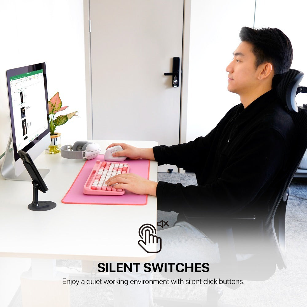 Fantech, W195R Go Comfy, Vertical Mouse, Dual Mode Bluetooth & Wireless, Silent Click