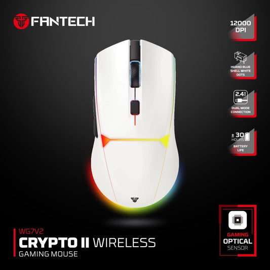 Fantech, Wg7V2 Crypto Ii, 12000Dpi Dual Mode Wired & Wireless Gaming Mouse With Built-In Battery, Available in Different Colors
