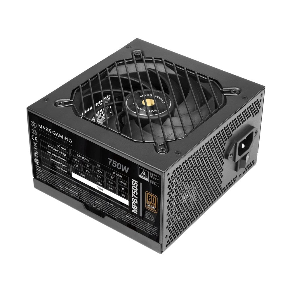 Mars, Gaming Mpb750Si, 750W Psu, Dc-Dc & Smd Tech, 80Plus Bronze, Active Pfc, Ultra Silent Ai2-Rpm & 12Cm Si Copper Fan, 7 Years Warranty