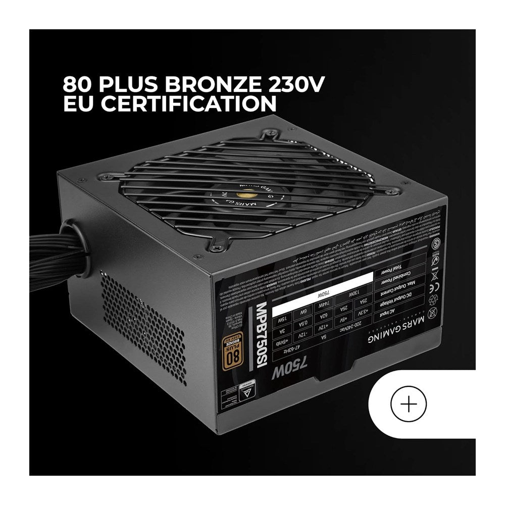 Mars, Gaming Mpb750Si, 750W Psu, Dc-Dc & Smd Tech, 80Plus Bronze, Active Pfc, Ultra Silent Ai2-Rpm & 12Cm Si Copper Fan, 7 Years Warranty