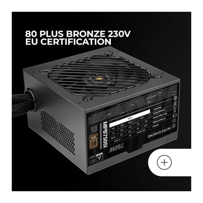 Mars, Gaming Mpb750Si, 750W Psu, Dc-Dc & Smd Tech, 80Plus Bronze, Active Pfc, Ultra Silent Ai2-Rpm & 12Cm Si Copper Fan, 7 Years Warranty
