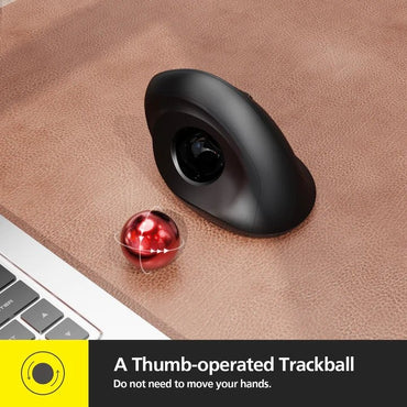 Micropack, Mp-V02W Ergonomic Vertical Wireless Trackball Mouse (Black)
