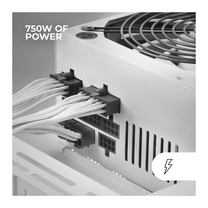 Mars, Gaming Mpze750M, Dc-Dc 750W Full-Modular Psu 80Plus Silver, +87% Ef, Ai-Rpm 14Cm Fan, Japanese Capacitors, 10 Years Warranty, Full White