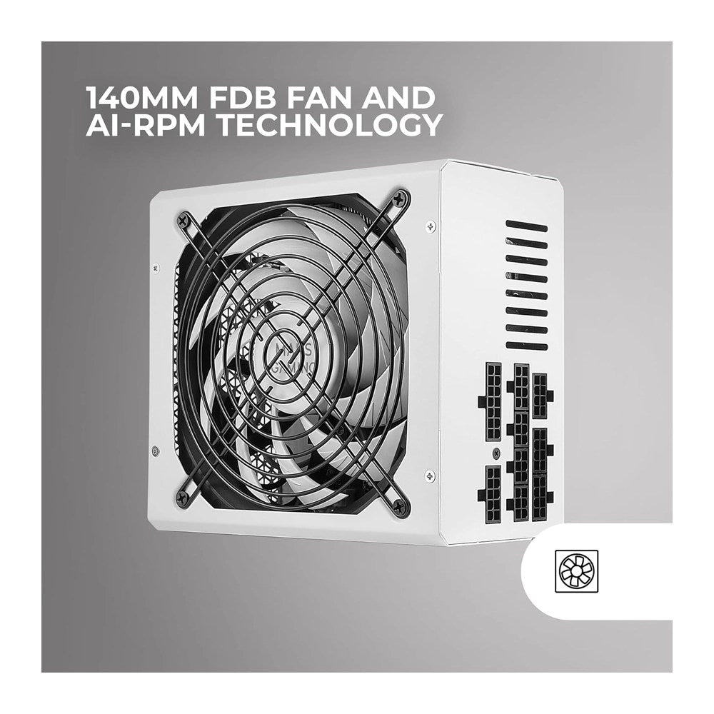 Mars, Gaming Mpze750M, Dc-Dc 750W Full-Modular Psu 80Plus Silver, +87% Ef, Ai-Rpm 14Cm Fan, Japanese Capacitors, 10 Years Warranty, Full White