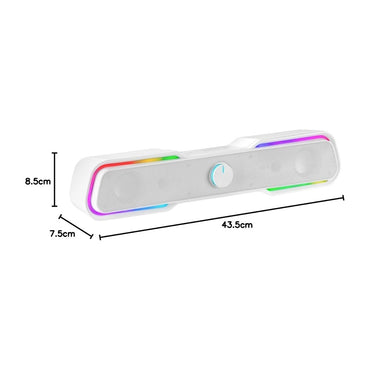 Mars, Gaming Msbxw Rgb Soundbar 10W Usb, Jack + Bluetooth 5.0, Dynamic Rgb, White