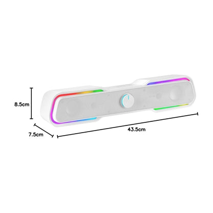 Mars, Gaming Msbxw Rgb Soundbar 10W Usb, Jack + Bluetooth 5.0, Dynamic Rgb, White