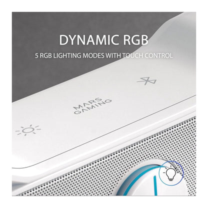 Mars, Gaming Msbxw Rgb Soundbar 10W Usb, Jack + Bluetooth 5.0, Dynamic Rgb, White