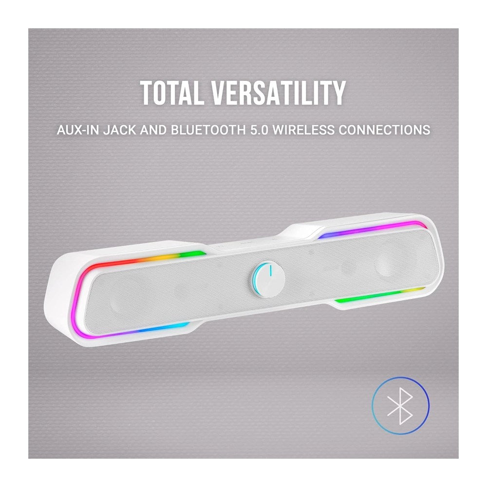 Mars, Gaming Msbxw Rgb Soundbar 10W Usb, Jack + Bluetooth 5.0, Dynamic Rgb, White