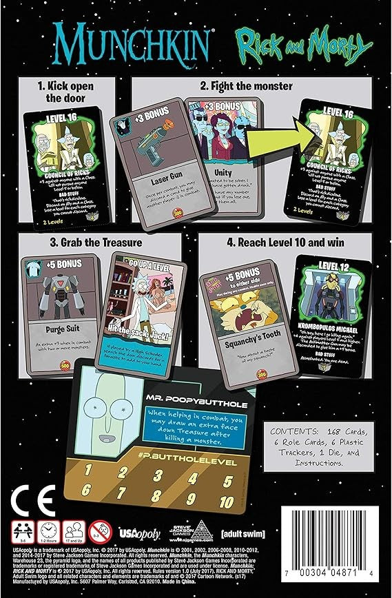 Munchkin: Rick And Morty Card Game | Rick And Morty Adult Swim Munchkin Board Game | Officially Licensed Rick And Morty Merchandise | Munchkin Game From Steve Jackson Games