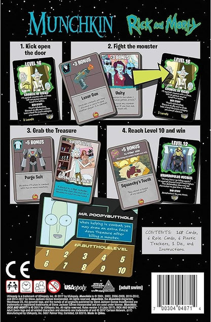 Munchkin: Rick And Morty Card Game | Rick And Morty Adult Swim Munchkin Board Game | Officially Licensed Rick And Morty Merchandise | Munchkin Game From Steve Jackson Games