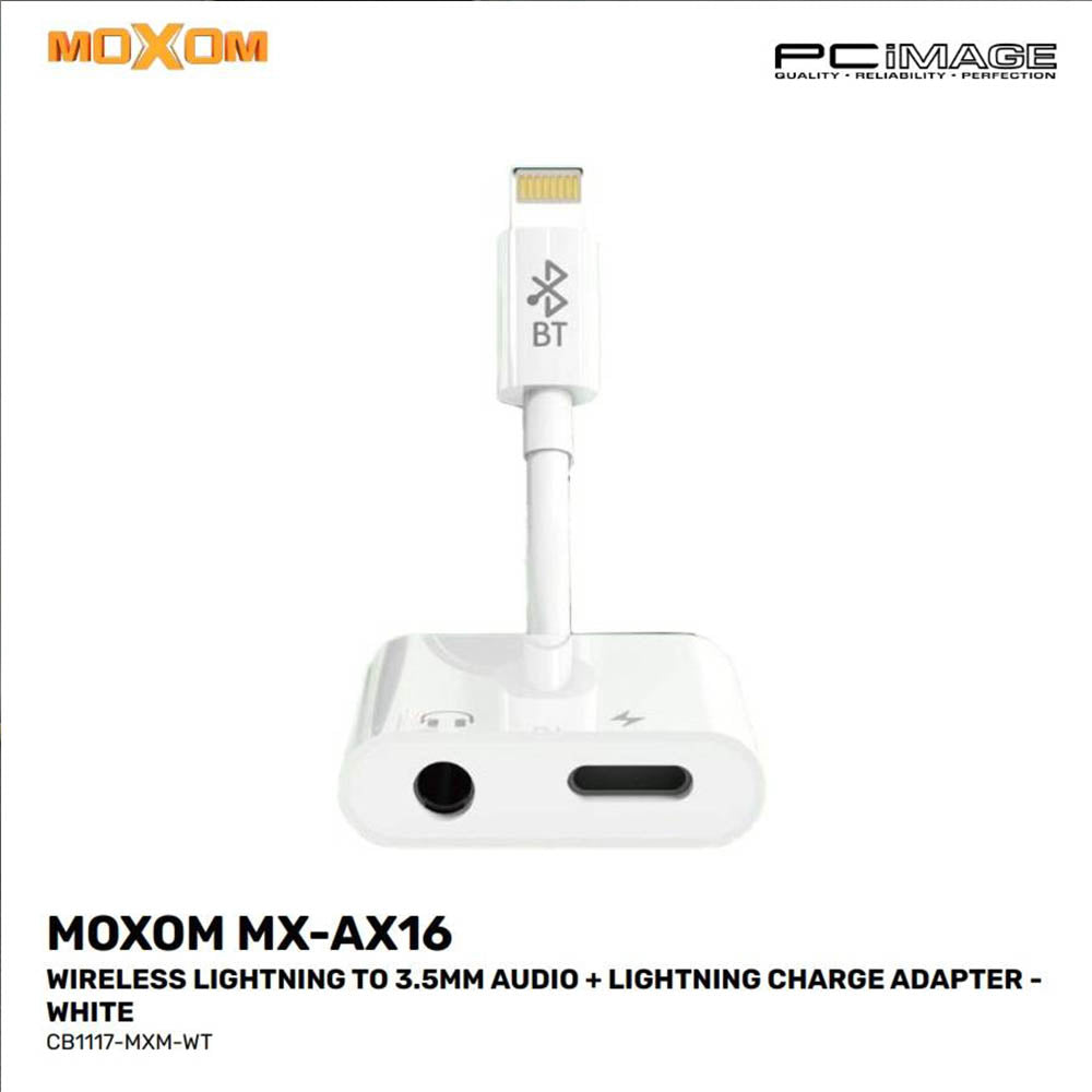 Moxom, MX-AX16, Wireless Lightning to 3.5MM Audio + Lightning Charge Adapter
