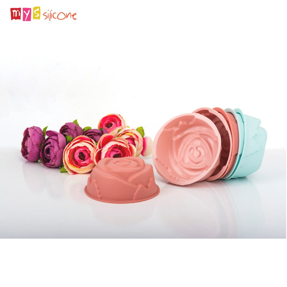 MYS Silicone, Rose Muffin (6 Pcs) Diameter: 8Cm Height: 3 Cm