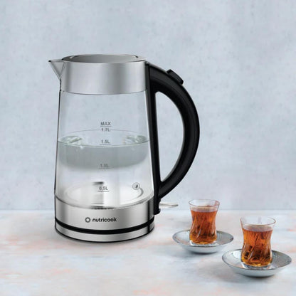 Nutricook Electric Glass Kettle  1.7L, Double-Wall, Heavy-Duty Design, Elite Durability, NC-GK100