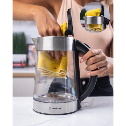 Nutricook Electric Glass Kettle  1.7L, Double-Wall, Heavy-Duty Design, Elite Durability, NC-GK100