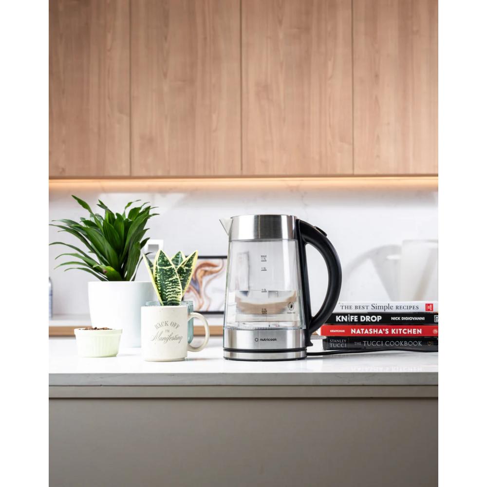 Nutricook Electric Glass Kettle  1.7L, Double-Wall, Heavy-Duty Design, Elite Durability, NC-GK100