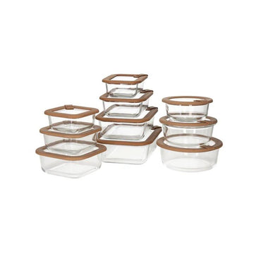 Nutricook 24-Piece Glass Storage Set, 12 Containers & Matching Lids, Airtight and Borosilicate, NC-GS240
