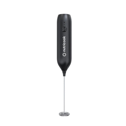 Nutricook Rechargeable Milk Frother, USB-C, Stainless Steel Whisk, Black, NC-MF100ME