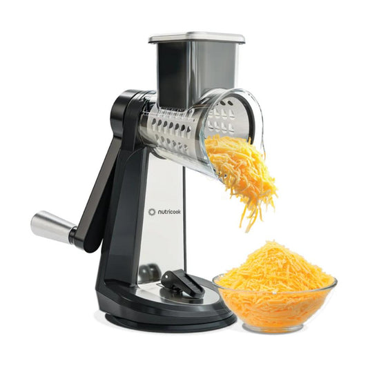Nutricook, 3-in-1 Essentials Grater Fine and Coarse Grate Plus Slice - Black, NC-RG150