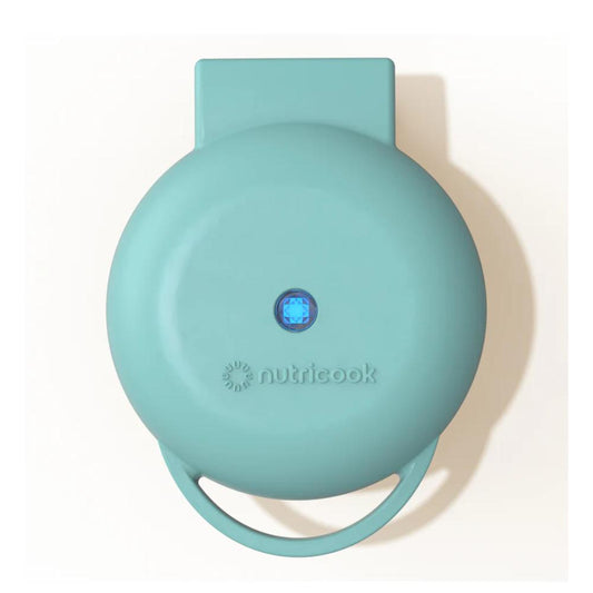 Nutricook Mini Waffle Maker 350-400W, Healthy Ceramic Coating, Quick Heat - Aqua Marine, NC-WM100AM