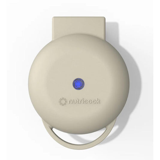 Nutricook Mini Waffle Maker 350-400W, Healthy Ceramic Coating, Quick Heat - Beige, NC-WM100BG