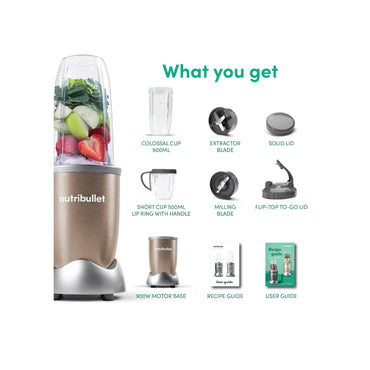 NutriBullet Multi-Function High Speed Blender with Nutrient Extractor and Smoothie Maker, 900W, 10Pcs, NB9-1012