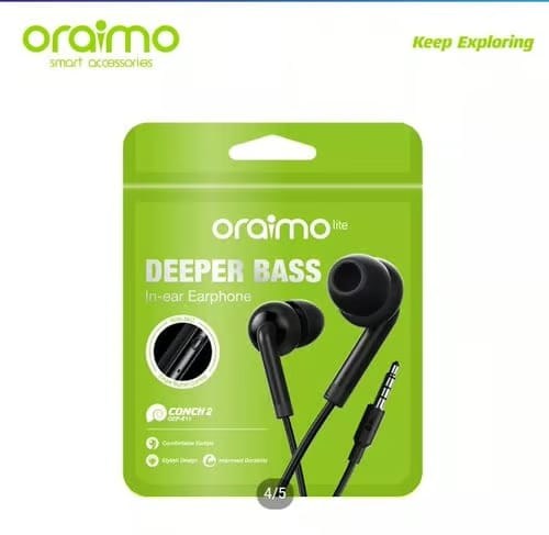 Oraimo, Lite Earphone Oep-E11 Deeper Bass In Ear-Earphone